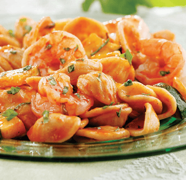 Basil, Shrimp & Zucchini Pasta
